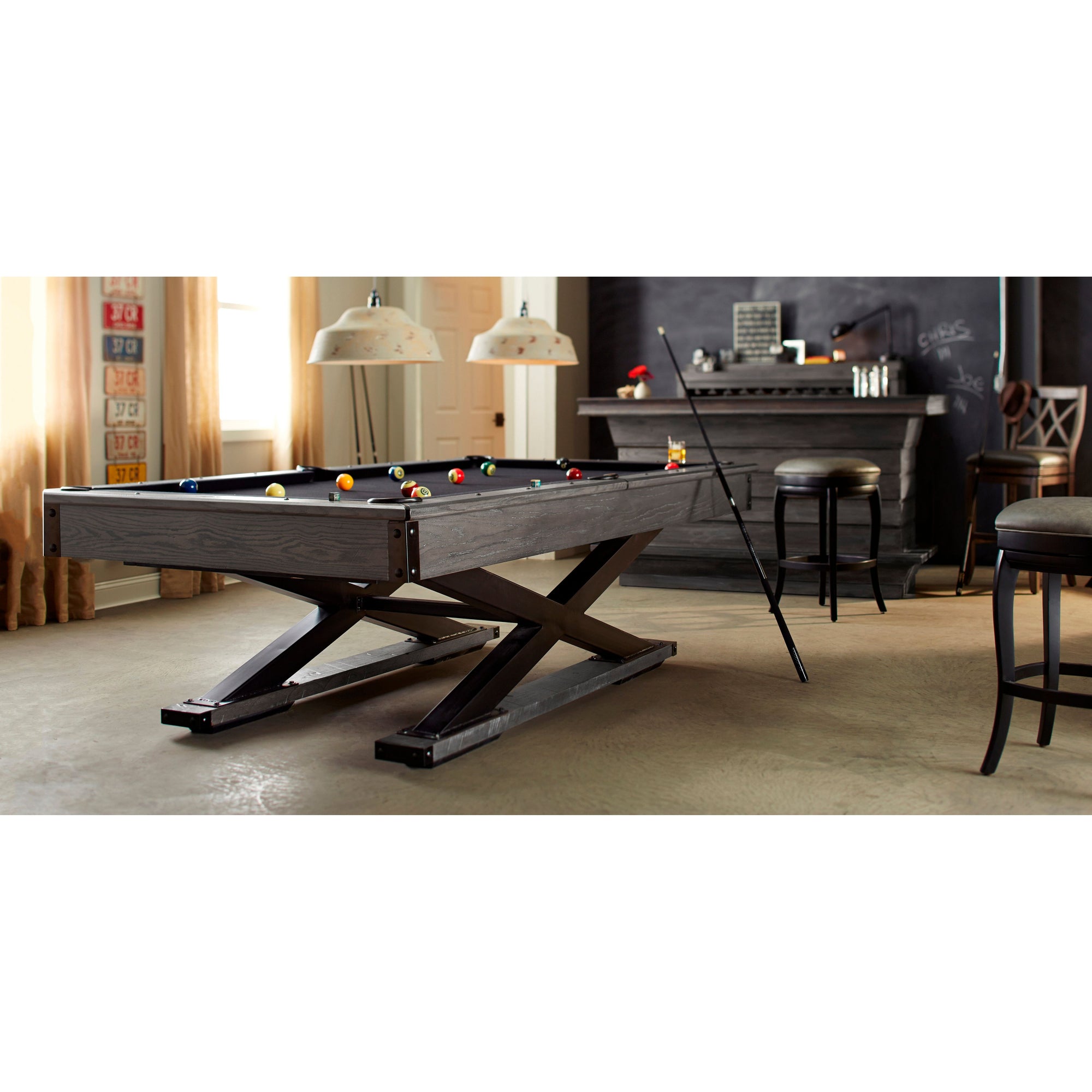 American Heritage Quest Slate Pool Table Glacier 8'