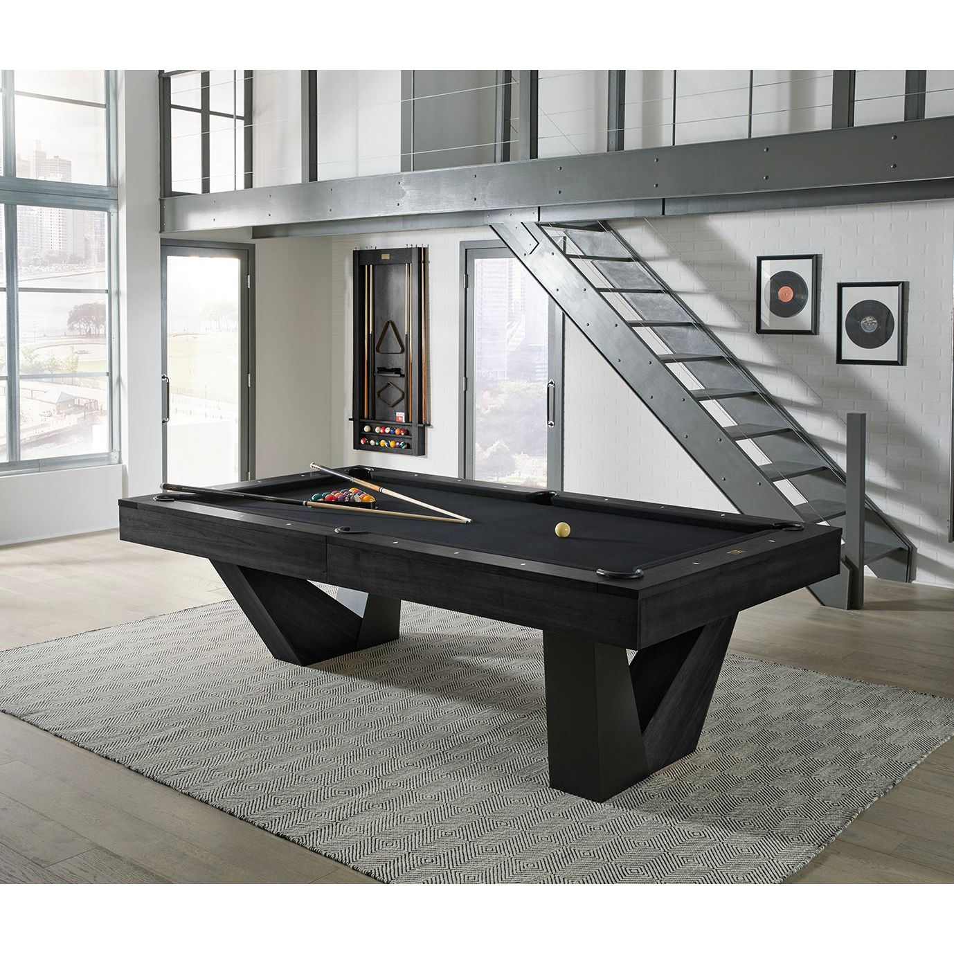 American Heritage Annex Slate Pool Table Black Ash