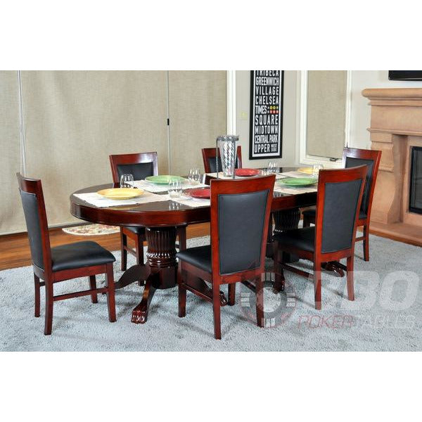 BBO Classic Poker Table Chairs Mahogany